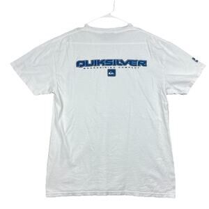 Vintage Quiksilver T-Shirt Men’s Medium White Surf Skate Logo Graphic Y2K